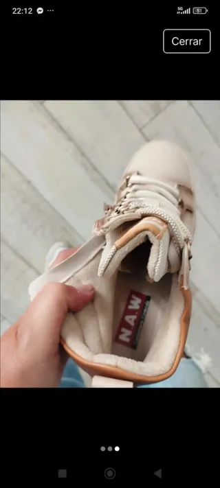 Botín N.A.W. Beige y Marrón con Cremallera