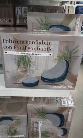 Poltrona gonfiabile con pouf + gonfietto