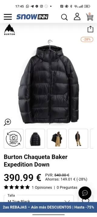 Plumífero Burton Hombre