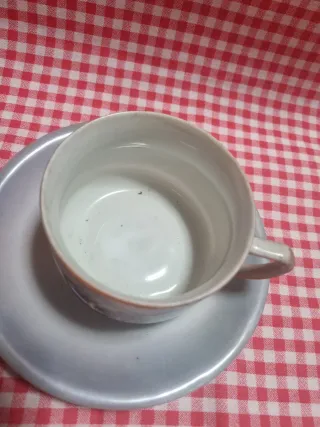 Juego 3 tazas y platos porcelana antigua