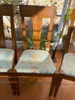 Sillas de comedor madera y tela