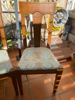 Sillas de comedor madera y tela