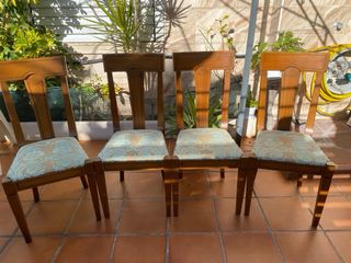 Sillas de comedor madera y tela