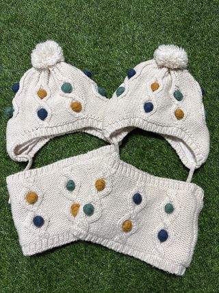 Conjunto gorro y braga tejido