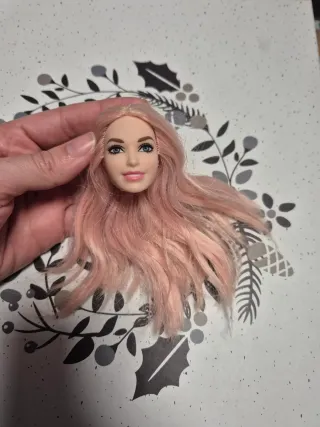Cabeza Barbie pelo rosa