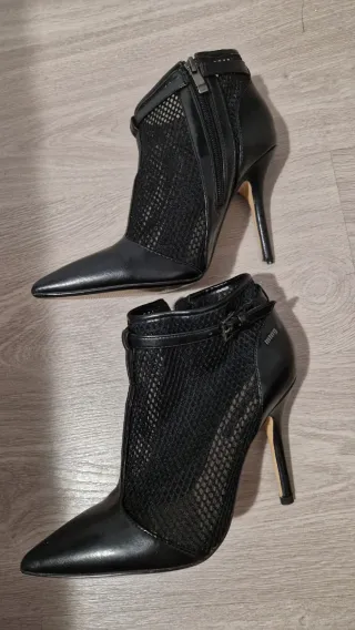 Botines Mustang Negro Malla Tacon