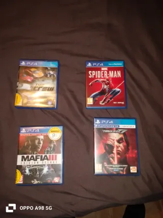 PS4 500GB + 4 Videojuegos + Teclado y Ratón+CABLES