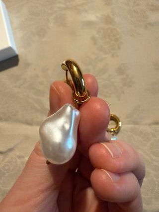 Pendientes Bendita Eva Aro Perlas Barrocas Dorados