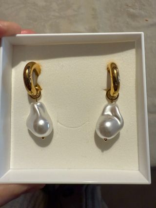 Pendientes Bendita Eva Aro Perlas Barrocas Dorados