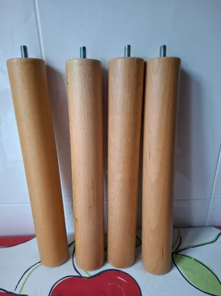 4 Patas de Madera para Somier