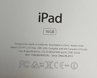 Apple iPad 2 A1396 16GB Plata