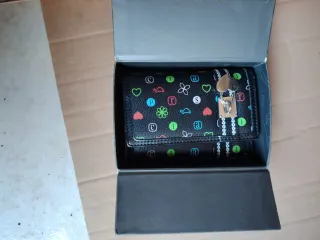 Portamonete donna con zip e fantasia