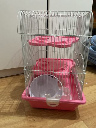 Jaula Hámster/Roedores Rosa y Blanca