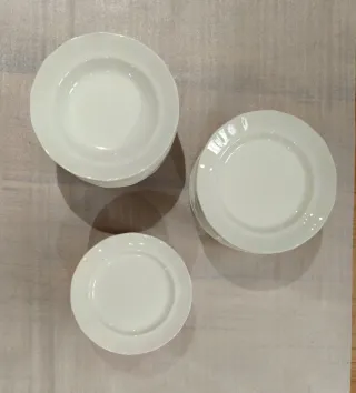 Vajilla Cartuja de Sevilla porcelana blanca