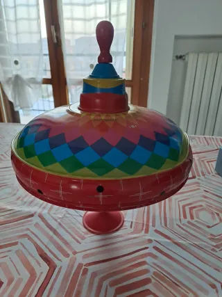 Trottola meccanica vintage L.B.Z. in latta