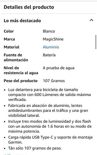 Luz Bicicleta ALLTY 600 Negra