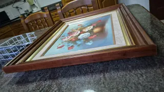 Cuadro al óleo de flores