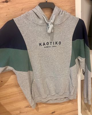 Sudadera Kaotiko gris y verde talla M