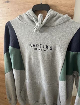 Sudadera Kaotiko gris y verde talla M