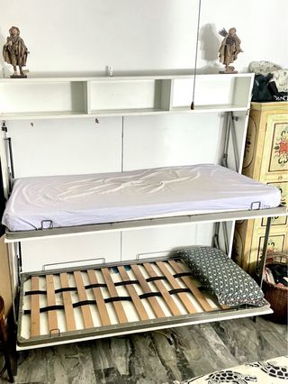 Letto a castello NABOR a scomparsa Bianco Frassino