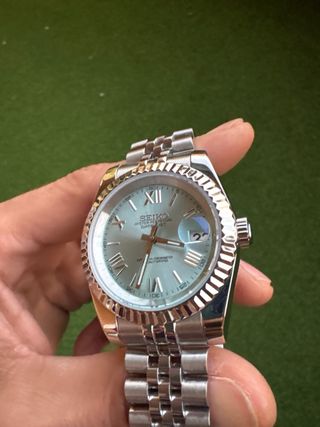 Reloj Seiko Datejust Azul y Plateado