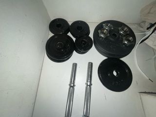 Pesas y mancuernas para gimnasio