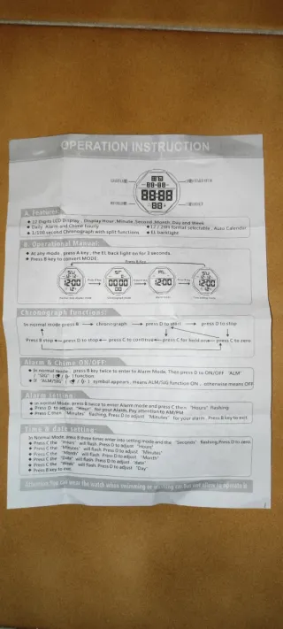 Reloj Digital Sportwatch Negro y Verde