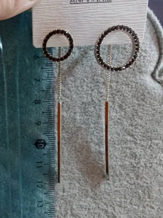 Pendientes largos aro con cadena