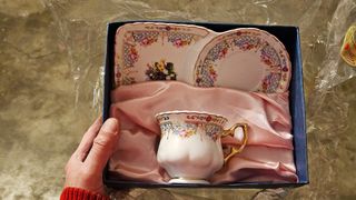 Set 2 Tazze Porcellana Decorate Oro