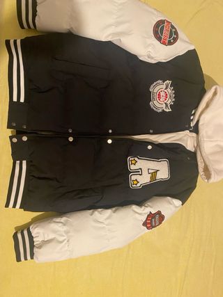 Giubbotto stile americano nero e bianco