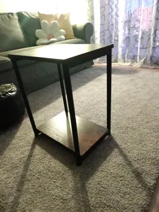 Mesa auxiliar rústica madera y metal