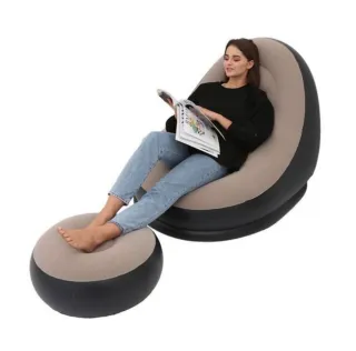 Poltrona gonfiabile con pouf + gonfietto