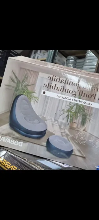 Poltrona gonfiabile con pouf + gonfietto