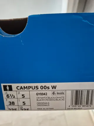 Zapatillas Adidas Campus Beige/Negro Talla 38