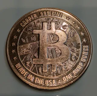 Moneda Bitcoin Cobre 1 oz .999
