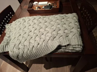 Manta de sofá tejida gris 175x135 cmts