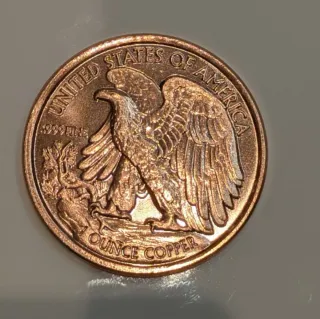 Moneda 1 oz Cobre .999 Walking Liberty