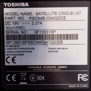 Portátil Toshiba Negro