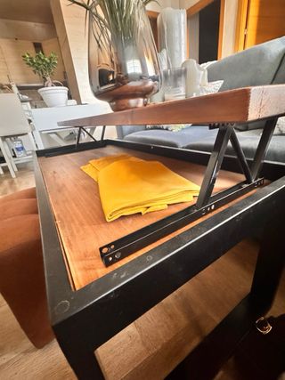 Mesa centro madera elevable