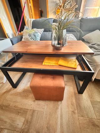 Mesa centro madera elevable