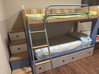 Cama litera 90cm con cajones