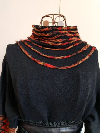 Maglia/miniabito collo alto fantasia