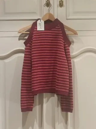 Jersey niña Noon rayas frío hombros XS