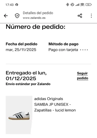 Adidas Samba JP Unisex Talla 41 1/3