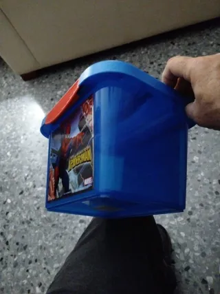 2 Cajas Spiderman Plástico Azul/Rojo