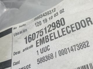 Carcasa retrovisor peugeot 1607512980 208 97405