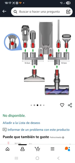 2 Soportes de pared Dyson v8