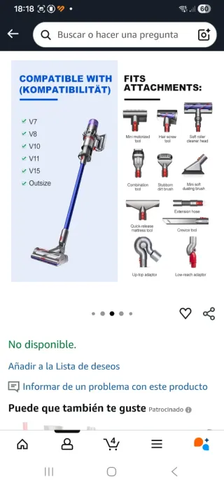 2 Soportes de pared Dyson v8