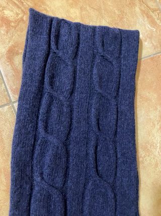 Sciarpa lana e cashmere trecce blu