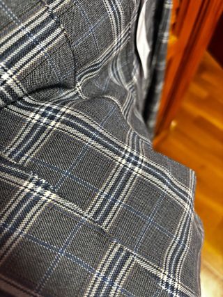 Falda de tablas cuadros azul gris XL